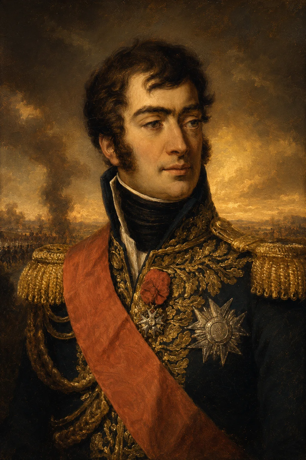 Retrato del mariscal Auguste Marmont, Duque de Ragusa, al mando del Armée de Portugal en Arapiles